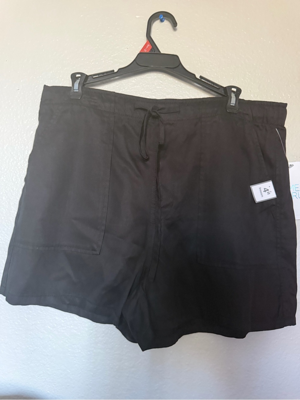 Time and Tru Black High-Waist Drawstring Women’s Shorts